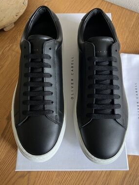 Oliver Cabell Low 1 Black Leather Sneakers - MADE IN ITALY | Unisex